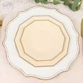 thumbnail image 1 of BalsaCircle 25 Beige 9" Disposable Paper Salad Plates Gold Trim Tableware Decorations, 1 of 8