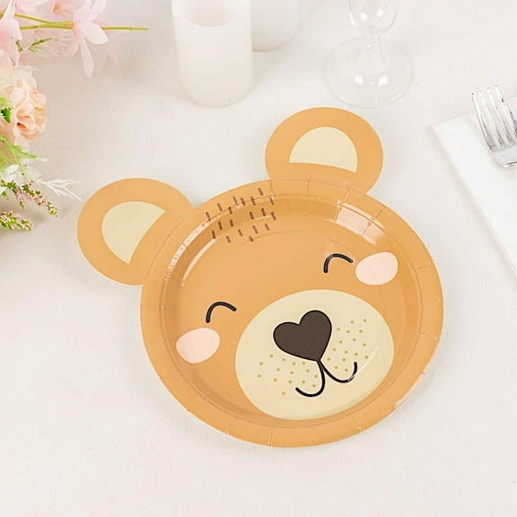 Balsa Circle 25 Brown 7" Round Teddy Bear Appetizer Dessert Paper Plates Party Events Decorations Supplies