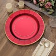 thumbnail image 1 of Balsa Circle 25 Burgundy 13" Round Disposable Paper Charger Plates Metallic Trim Party Tableware, 1 of 8