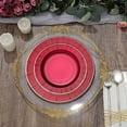 thumbnail image 1 of BalsaCircle 25 Burgundy Round 10" Metallic Disposable Dinner Salad Paper Plates Textured Trim Party Events Decorations, 1 of 8