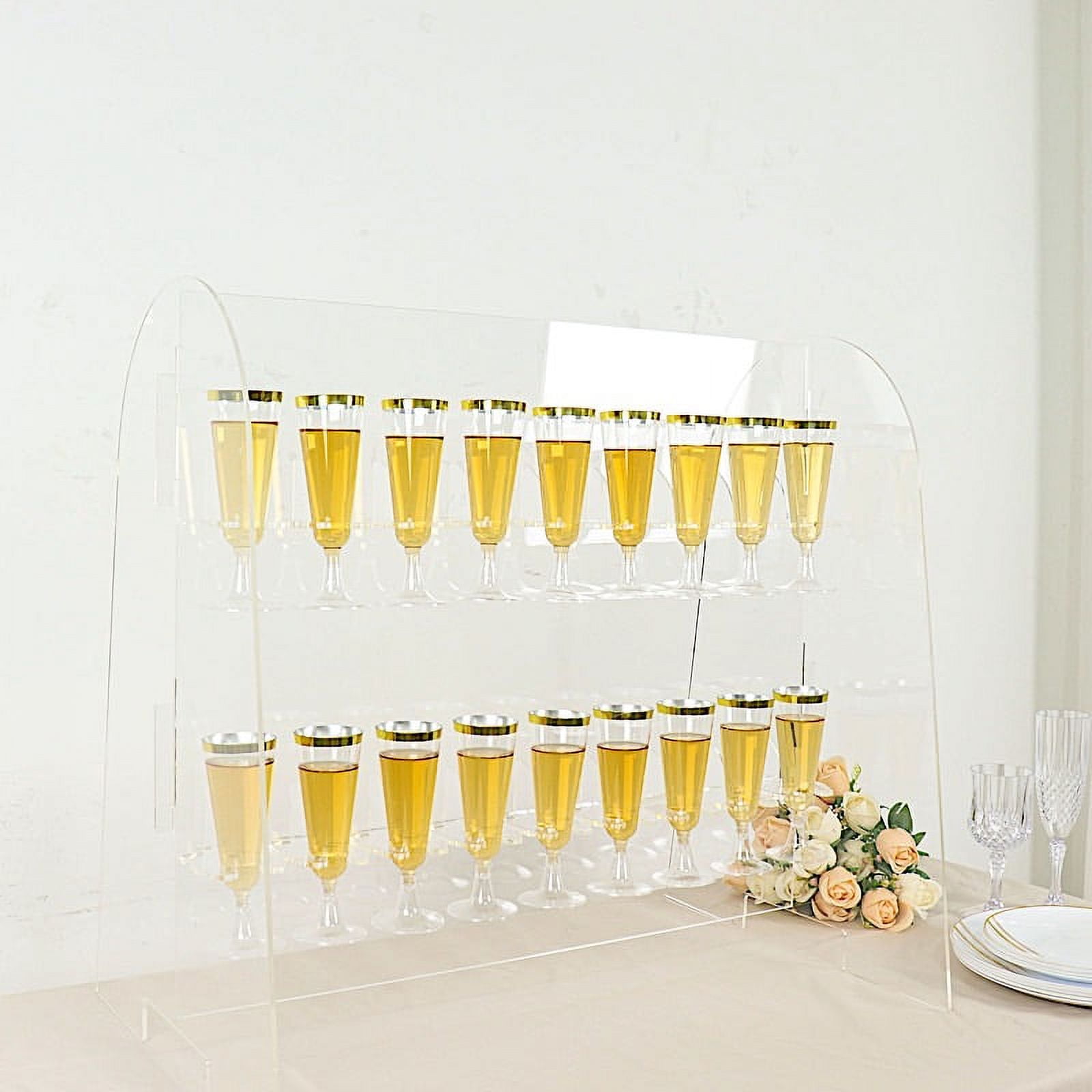  Hexsonhoma Champagne Wall Holer for Party 50, Clear Acrylic  Wall Mounted Wine Glass Holder, Under Cabinet Wine Glass Holder Rack (6  Glasses 2 Pack) : Home & Kitchen
