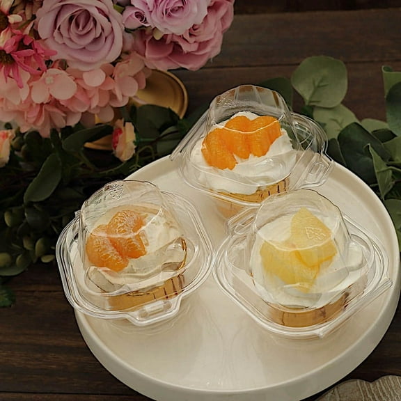 BalsaCircle 25 Clear Plastic Cupcake Boxes Dome Lid Disposable Favor Holders Party Events Decorations Supplies
