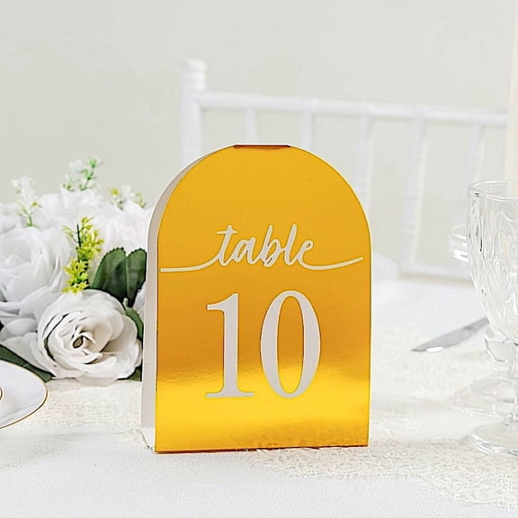 BalsaCircle 25 Gold Paper Table Numbers with Metallic Gold Foil 1-25 Numbers Print Party Events