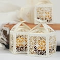 thumbnail image 1 of BalsaCircle 25 Ivory 2" Party Favor Gift Boxes Laser Cut Lace Design Butterfly Decorations, 1 of 8