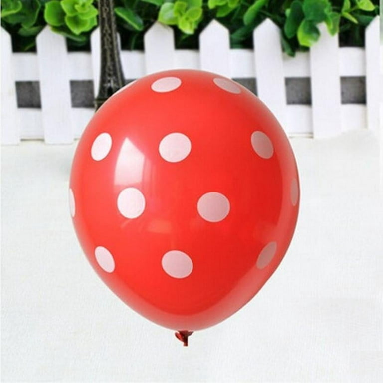 BalsaCircle 25 White Pink Polka Dots 12 Round Latex Helium Air Plain  Balloons Party 