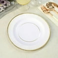 thumbnail image 1 of Balsa Circle 25 Round 8" White Gold Metallic Disposable Dinner Salad Paper Plates Textured Trim Party Decorations Supplies, 1 of 8