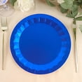 thumbnail image 1 of Balsa Circle 25 Royal Blue Geometric Round 9" Metallic Disposable Dinner Paper Plates Tableware, 1 of 7