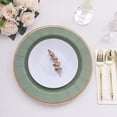 thumbnail image 1 of Balsa Circle 25 Sage Green 13" Round Disposable Paper Charger Plates Metallic Trim Party Tableware, 1 of 8