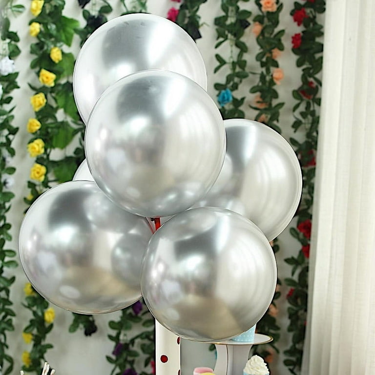 PartyWoo Metallic Silver Balloons, 120 pcs 5 Inch Silver Metallic Balloons,  Silver Balloons for Balloon Garland or Arch as Wedding Decorations,  Birthday Decorations, Party Decorations, Silver-G102 