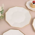 thumbnail image 1 of BalsaCircle 25 White 9" Disposable Paper Salad Plates Gold Trim Tableware Decorations, 1 of 7