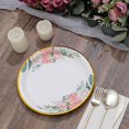 thumbnail image 1 of Balsa Circle 25 White 9" Round Disposable Paper Plates Floral Design Gold Trim Party Home Events Tableware, 1 of 8