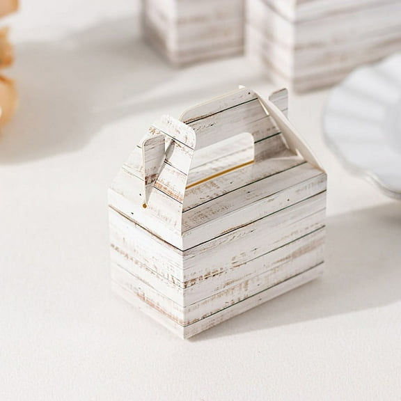 BalsaCircle 25 Whitewashed Wooden Design Gift Boxes Rustic Party Favor Holders Events Decorations Supplies