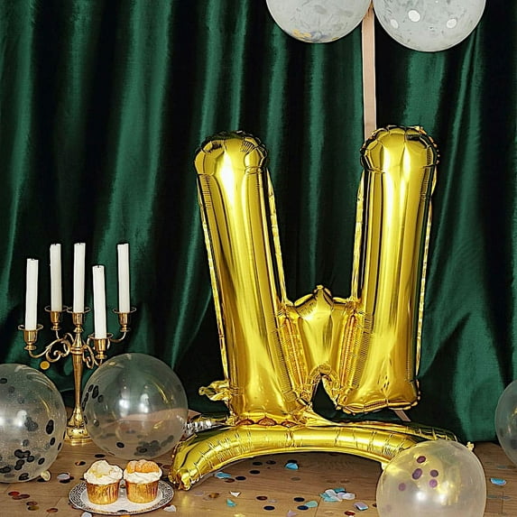 BalsaCircle 27" Gold Letter W Mylar Foil Plain Standing Balloons Birthday Party Decorations