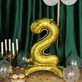 thumbnail image 1 of BalsaCircle 27" Gold Number 2 Mylar Foil Plain Standing Balloons Birthday Party Decorations, 1 of 6