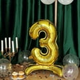 thumbnail image 1 of BalsaCircle 27" Gold Number 3 Mylar Foil Plain Standing Balloons Birthday Party Decorations, 1 of 6