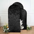 thumbnail image 1 of BalsaCircle 3 Black Crushed Velvet Round Top Wedding Arch Backdrop Stand Covers Party Events Decorations Supplies, 1 of 5