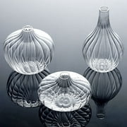 BalsaCircle 3 Clear 4" Round Glass Vases Home Decor Style