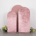 thumbnail image 1 of BalsaCircle 3 Dusty Rose Crushed Velvet Round Top Wedding Arch Backdrop Stand Covers Party Events Decorations Supplies, 1 of 8