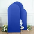 thumbnail image 1 of BalsaCircle 3 Fitted Royal Blue Matte Spandex Round Top Wedding Arch Backdrop Stand Covers Set Party, 1 of 8