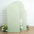 thumbnail image 1 of BalsaCircle 3 Fitted Sage Green Matte Spandex Round Top Wedding Arch Backdrop Stand Covers Set Party, 1 of 8