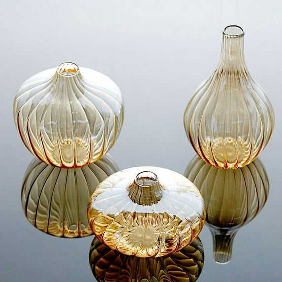 Balsa Circle 3 Gold 4" Round Glass Vases Home Decor Style
