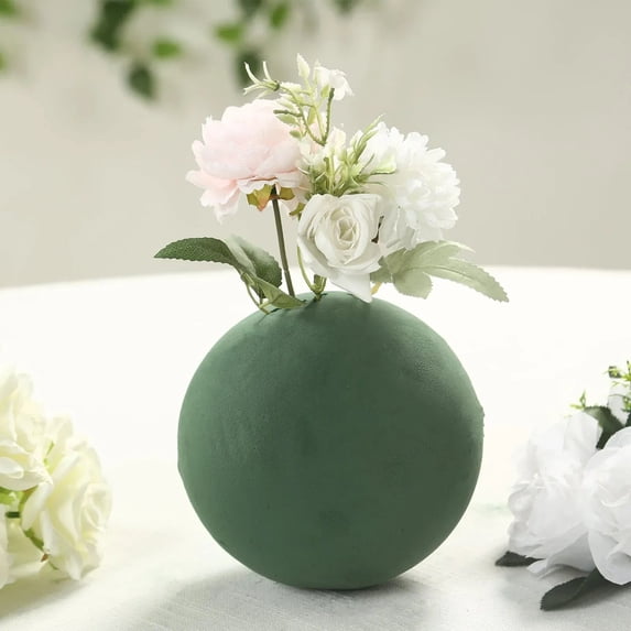 Balsa Circle 3 Green 6 in Round Wet Foam Ball Floral Sphere for Fresh Flowers Wedding Party Events Home Crafts Decorations Supplies