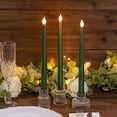 thumbnail image 1 of BalsaCircle 3 Hunter Green 11" LED Taper Flameless Candles Lights Wedding Reception, 1 of 8