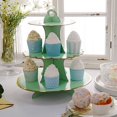 thumbnail image 1 of BalsaCircle 3 Tiers Mint Green Gold Trim 13" Cake Cupcake Stand Birthday Party Wedding Centerpieces Decorations, 1 of 8