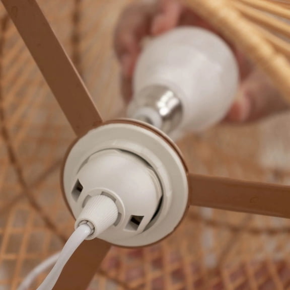 Balsa Circle 3 White 6 feet Plug-in Hanging Pendant Light Cords with Lamp Socket Party Wedding Reception Event Decorations Supplies