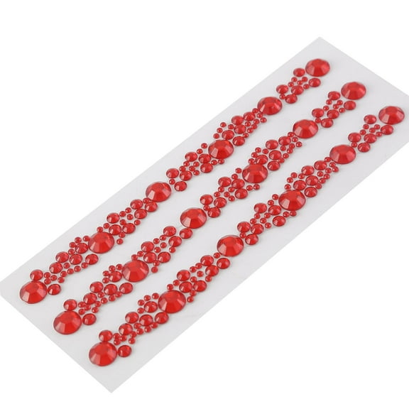 BalsaCircle 3 strips 5" Red Diamond Self-Adhesive Stickers Gems Wedding Party Favors Decorations DIY