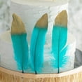 thumbnail image 1 of BalsaCircle 30 Turquoise 9" Metallic Gold Tip Natural Decorations Goose Feathers, 1 of 6