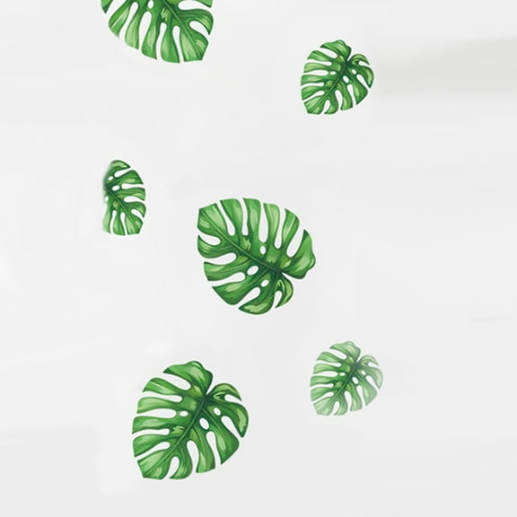 BalsaCircle 35" Green Tropical Monstera Leaves Peel Removable PVC Wall Stickers Dorm Room Bedroom Decorations Stick