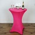 thumbnail image 1 of BalsaCircle 36" Cocktail Spandex Fitted Stretchable Elastic Tablecloth Fuchsia, 1 of 3