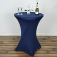 thumbnail image 1 of BalsaCircle 36" Cocktail Spandex Fitted Stretchable Elastic Tablecloth Navy Blue, 1 of 4