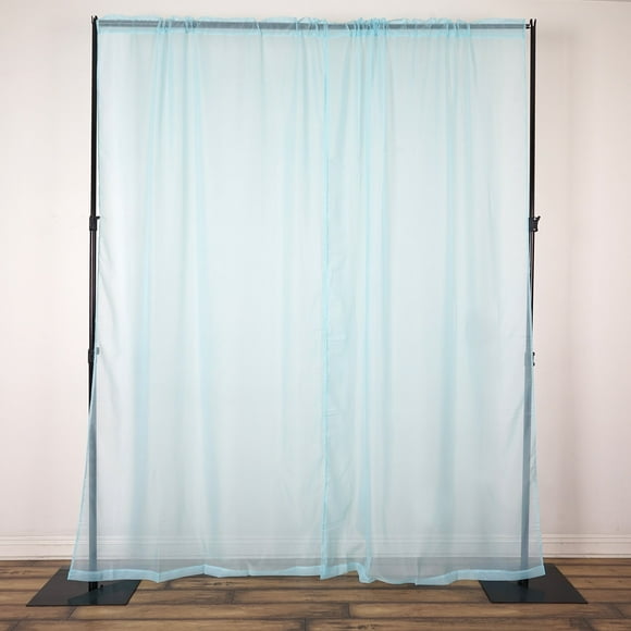 BalsaCircle 4.5 x 9 feet Blue Sheer Organza Backdrops Drapes Curtains 2 Panels Party Wedding Decorations