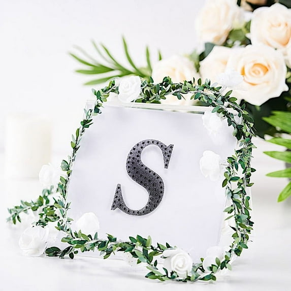 BalsaCircle 4" Black Solid Letter Number Self-Adhesive Rhinestones Gems Sticker
