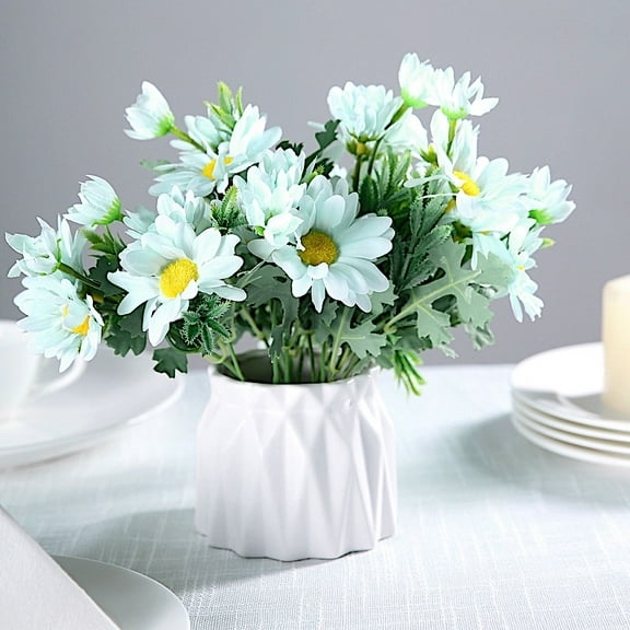 BalsaCircle 4 Blue 11" Daisy Bushes Silk Artificial Flowers Wedding Party Catering Decorations