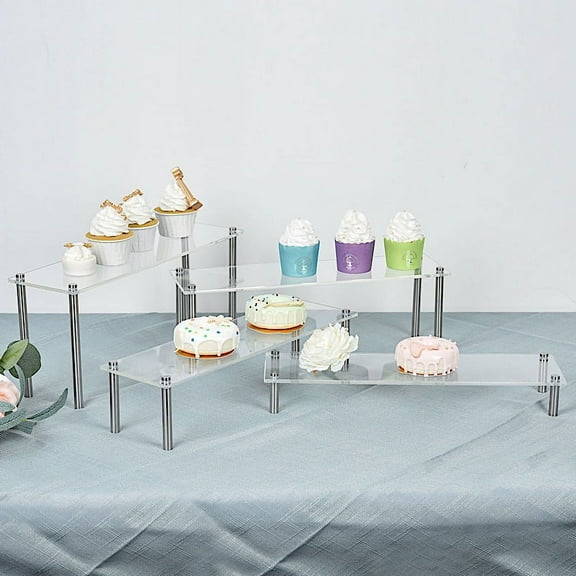 Balsa Circle 4 Clear Acrylic Dessert Stands Cupcake Holders Organizer Racks Wedding Party Decorations