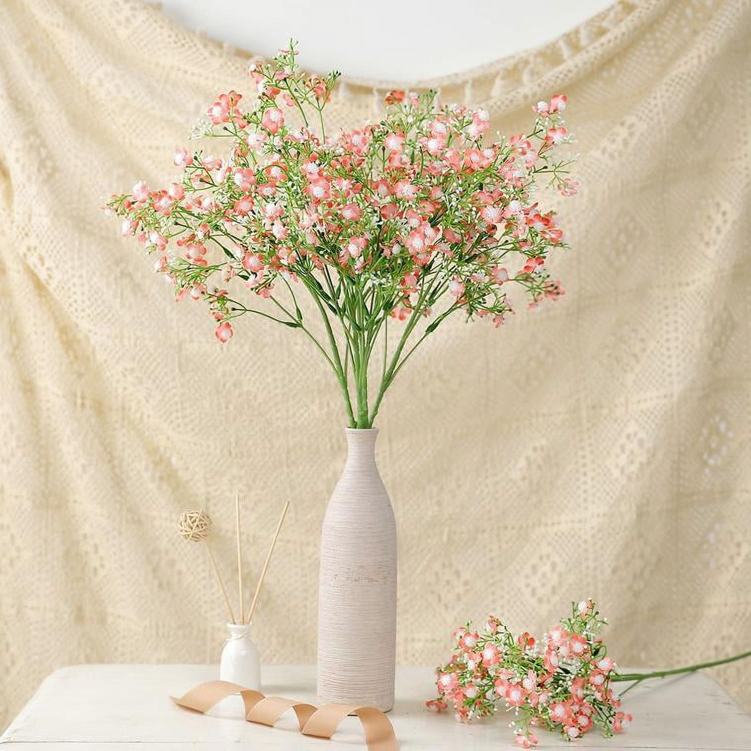 Balsacircle 32 Blush Silk Baby Breath Artificial Flowers - 12 Bushes - Wedding Party Centerpieces Arrangements Bouquets Supplies