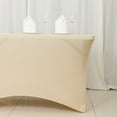 thumbnail image 1 of BalsaCircle 4 Feet Rectangular Spandex Fitted Elastic Stretchable Tablecloth Beige, 1 of 8