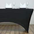 thumbnail image 1 of BalsaCircle 4 Feet Rectangular Spandex Fitted Elastic Stretchable Tablecloth Black, 1 of 3