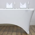 thumbnail image 1 of BalsaCircle 4 Feet Rectangular Spandex Fitted Elastic Stretchable Tablecloth Ivory, 1 of 6