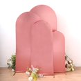 thumbnail image 1 of BalsaCircle 4 Rose Gold Fitted Metallic Spandex Round Top Wedding Arch Backdrop Stand Covers Set Wedding Party Events, 1 of 8