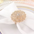 thumbnail image 1 of Balsa Circle 4 Flower Gold Metal Dinner Napkin Rings Rhinestones Wedding Party Events Reception Decorations, 1 of 8