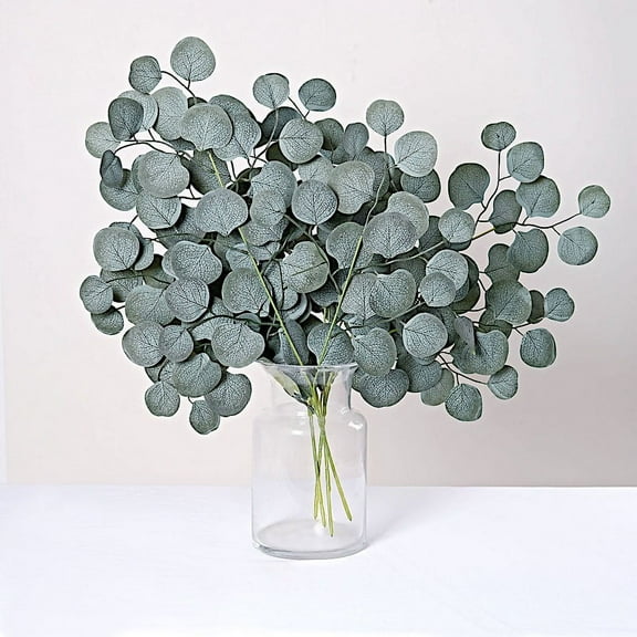 BalsaCircle 4 Frosted Green 25" Silk Eucalyptus Leaves Artificial Greenery Stems Party Events Decorations