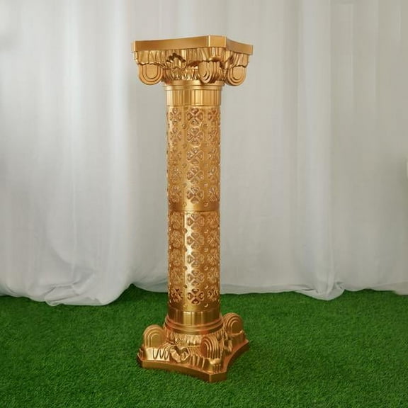 BalsaCircle 4 Gold 40" Adjustable Roman Columns Plant Pedestal Stands Wedding Party Decorations