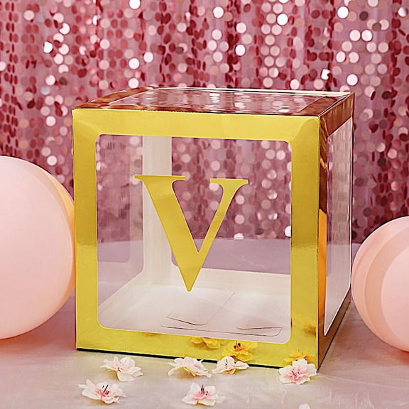 BalsaCircle 4 Gold 5" Letter V Cardstock Stickers Backdrop Wall Party Decorations