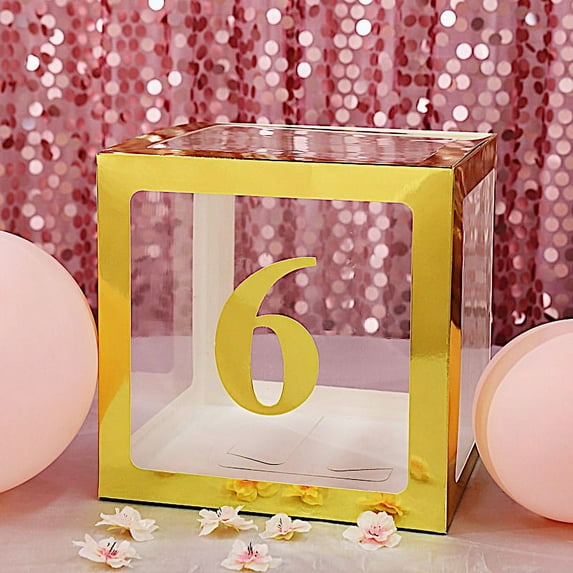 BalsaCircle 4 Gold 5" Number 6 Cardstock Stickers Backdrop Wall Party Decorations
