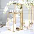 thumbnail image 1 of BalsaCircle 4 Gold Matte Metal Geometric Rectangular Stands Flower Vase Holders Party Wedding, 1 of 8