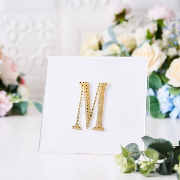 BalsaCircle 4" Gold Solid Letter Number Self-Adhesive Rhinestones Gems Sticker